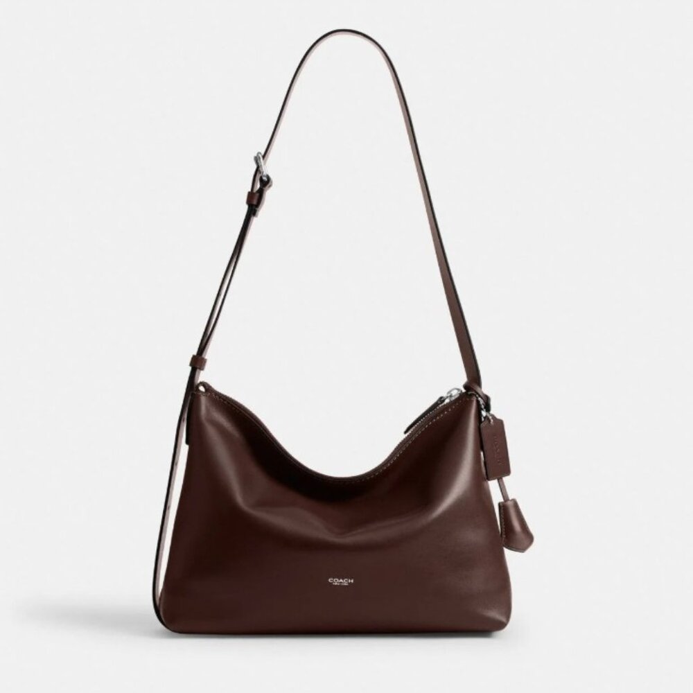 COACH Mott Messenger Bag 33 in Maple Brown Leather Silver Hardware NWOT